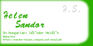 helen sandor business card